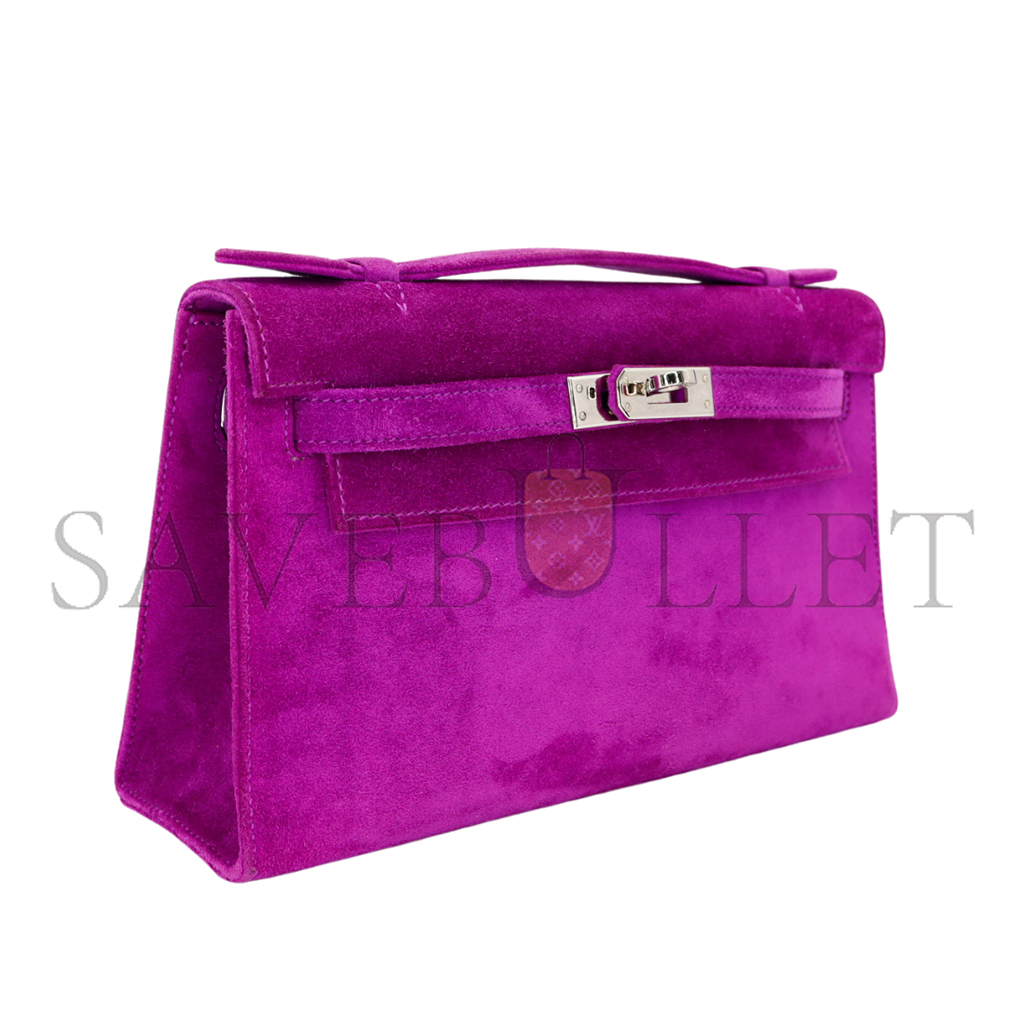 HERMÈS MASTER KELLY POCHETTE ULTRAVIOLET DOBLIS PALLADIUM HARDWARE (22*14*7cm) 